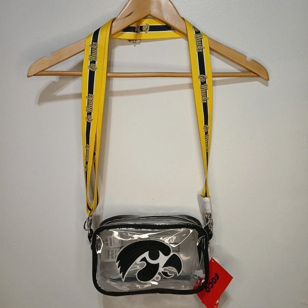 FOCO Iowa Hawkeyes Clear Crossbody Bag Embroidered Logo Stadium Compliant NWT!